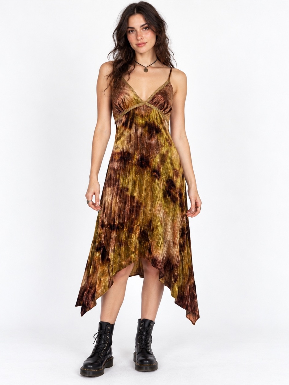 Vintage Y2K Dress MIKK Couture Crushed Velvet Asymmetrical Small/medium US 6